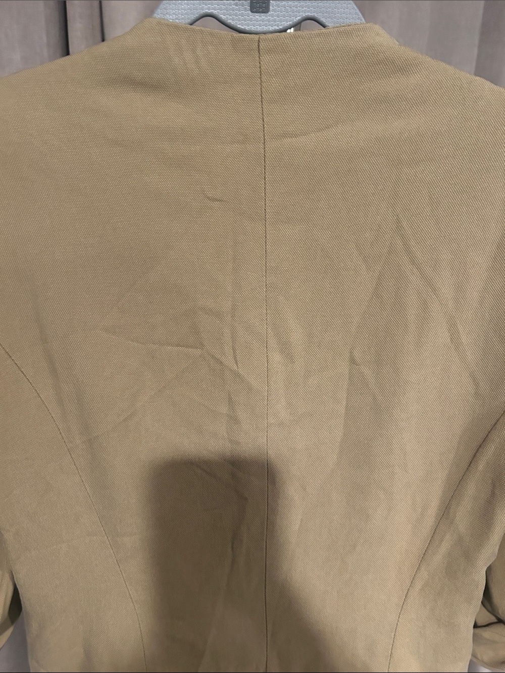 Zara Tan Single-Button Ruched-Sleeve Blazer - Picture 5 of 6